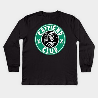 CAFFIEND CLUB ))(( Crimson Ghost Coffee Blend Kids Long Sleeve T-Shirt